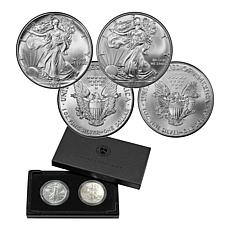 1986 and 2021 First and Last Heraldic Eagle Reverse Silver Eagle Set