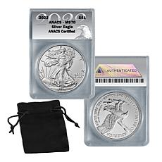 2022 MS70 ANACS Silver Eagle Dollar Coin