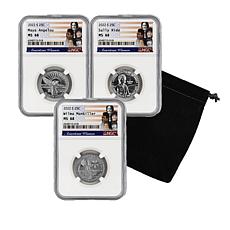 2022-S MS68 NGC American Women Quarters - Angelou, Ride, Mankiller