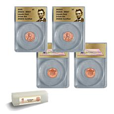 2025 MS67 ANACS P- & D-Mint Lincoln 2-Coin Set & 2025 Roll of 50 Cents