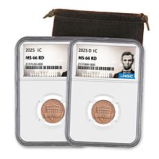 2025 NGC 66 P- and D-Mint Abraham Lincoln Cents Set of 2