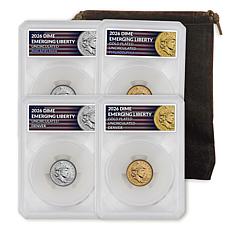 2026 Emerging Liberty 24K Gold-Plated Uncirculated Set of 4 Dimes