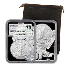 2026 MS70 NCG 40th Anniversary Silver Eagle Coin with Black Eagle Core
