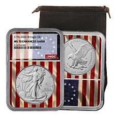 2026 Silver Eagle-Enhanced Uncirculated-Flag Core-NCG70