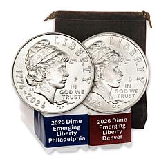 2026 Uncirculated P- and D-Mint Emerging Liberty Dime 50-Coin Rolls