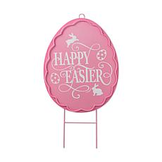 24" Pink Egg-Shaped Easter Yard Stake