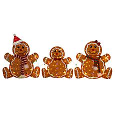 3-Piece Lighted Gingerbread Family Outdoor Decor