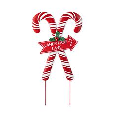 30"H Metal Candy Cane Lane Christmas Yard Stake