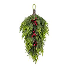 31.5" Christmas Greenery PE Dripping Teardrop