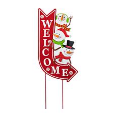 35.75"H Metal Christmas Welcome Yard Stake