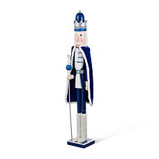 42"H Wooden Christmas Blue Dressed King Nutcracker