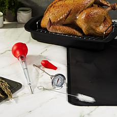 6-Piece Quality Stainless Steel Baster Set with Thermometer