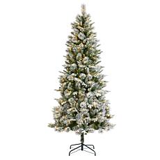 7.5ft Whispering Snowy Pine Christmas Tree with Warm White Lights