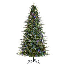 9ft Pre-Lit Green Full Fir Christmas Tree with LED Lights