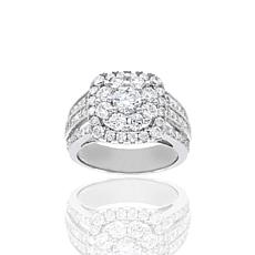 Absolute™ Sterling Silver Cubic Zirconia Square Cluster Ring