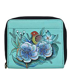 Anna by Anuschka Hand Painted Leather Zip Organizer Wallet