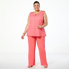 Antthony 2-piece Lace Tank Top and Straight Leg Pant Set
