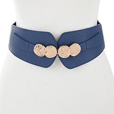 Antthony Medallion Detail Wide Stretch Belt