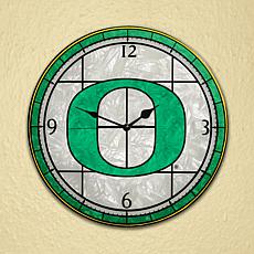 Art Glass Wall Clock - University of Oregon