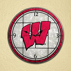 Art Glass Wall Clock - University of Wisconsin