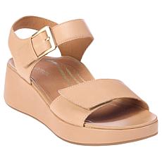 "As Is" Aetrex® Ariel Memory Foam Arch Support Leather Wedge Sandal