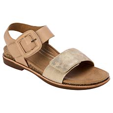 "As Is" Aetrex® Claire Memory Foam Arch Support Leather Sandal