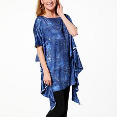 "As Is" Allison Brown NY Side Ruffle Printed Top 