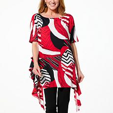 "As Is" Allison Brown NY Side Ruffle Printed Top 