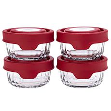 "As Is" Anchor Hocking TrueSeal Sculpted 8-piece Minis Glass Food S...