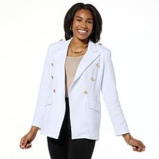 "As Is" Antthony Ottoman Handkerchief Hem Blazer