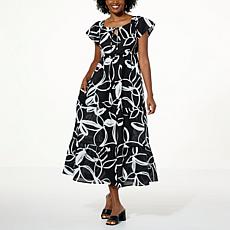 "As Is" Antthony Printed Cotton Gauze Tiered Maxi Dress