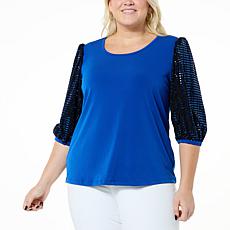 "As Is" Antthony Sequin Blouson Sleeve Blouse
