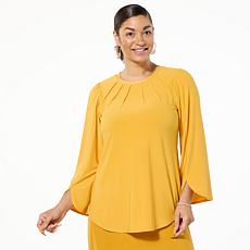 "As Is" Antthony Studio Stretch Knit Tulip-Sleeve Top
