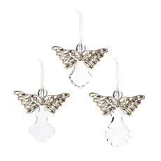 "As Is" august & leo Jeweled Angel Ornaments Set of 3
