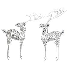 "As Is" august & leo Set of 2 24" Jeweled Reindeers
