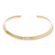 "As Is" Bellezza 15" Bronze Hammered Collar Necklace