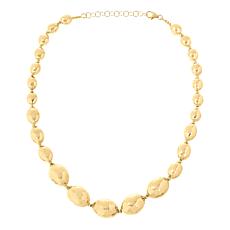 "As Is" Bellezza 18" Bronze Graduated Hammered Bead Necklace