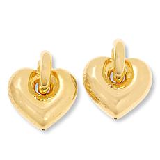 "As Is" Bellezza Bronze Electroform Hammered Heart Drop Earrings