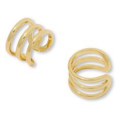 "As Is" Bellezza Bronze Triple Row Cuff Earrings