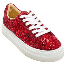 "As Is" Betsey Johnson Reily Rhinestone Platform Sneaker