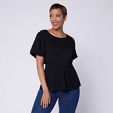 "As Is" C Wonder Balloon Sleeve Peplum Top