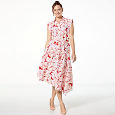 "As Is" C Wonder Buttoned Asymmetric Dress