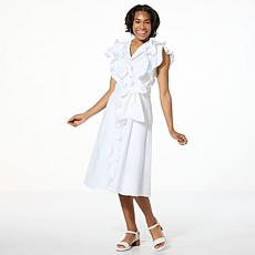 "As Is" C Wonder Buttoned Ruffled Dress