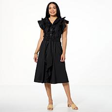 "As Is" C Wonder Buttoned Ruffled Dress