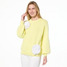 "As Is" C Wonder by Christian Siriano Cotton Yarn 3D Flower Top