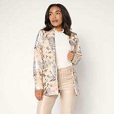 "As Is" C Wonder by Christian Siriano Foil-Printed Scuba Knit Blazer