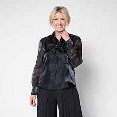 "As Is" C Wonder Chiffon Faux Wrap Flounce Dress