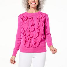 "As Is" C Wonder Luxury Yarn Ruffle Top