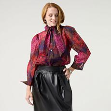 "As Is" C. Wonder Printed Bow Blouse