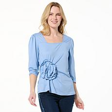 "As Is" C Wonder Runway Collection Jersey Rosette Top